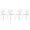 Leisuremod Modern Oyster Transparent Side Chair, Set Of 4