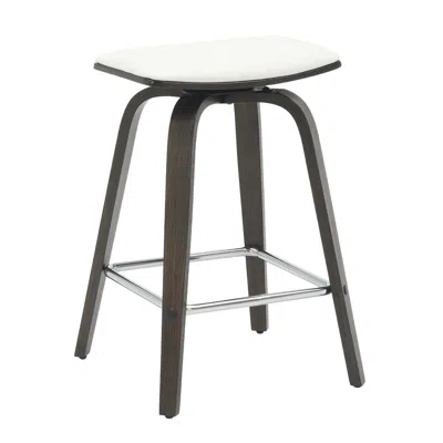 Leisuremod Modern Style Dark Walnut Color In White In Black