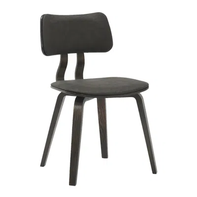 Leisuremod Modern Wooden Dining Chair, Dark Walnut Color Frame In Brown In Black