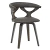 Leisuremod Modern Wooden Dining Chair, Dark Walnut Frame In Brown In Gray