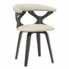 Leisuremod Modern Wooden Dining Chair, Dark Walnut Frame In Taupe In White