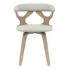Leisuremod Modern Wooden Dining Chair, Washed Walnut Frame In Light Grey In White