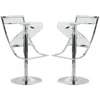 Leisuremod Napoli Transparent Acrylic Bar/counter Stool, Set Of 2 In Silver