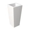 Leisuremod Orna Series Poly Stone Planter 17.7 Dia 36.2 High In White In White