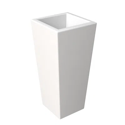 Leisuremod Orna Series Poly Stone Planter 17.7 Dia 36.2 High In White