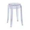 Leisuremod Plastic Dining Stool With Sturdy Seat And Legs For Kitchen And Dining Room In Blue