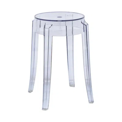Leisuremod Plastic Dining Stool With Sturdy Seat And Legs For Kitchen And Dining Room In Blue