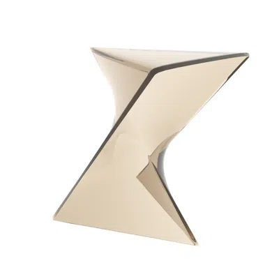 Leisuremod Randolph Modern Accent Side Table Indoor And Outdoor Use Transparant Amber In Gold