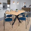 Leisuremod Ravenna 63" Rectangular Wood Dining Table With Modern Metal Base In Multi