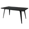 Leisuremod Ravenna Modern Rectangular Wood 63" Dining Table With Metal Legs Rtm63bl In Black
