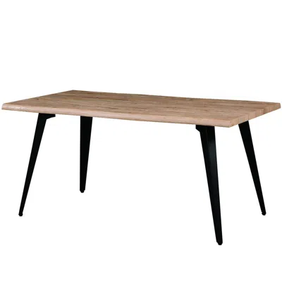 Leisuremod Ravenna Modern Rectangular Wood 63" Dining Table With Metal Legs Rtm63bn In Brown