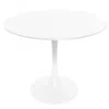 Leisuremod Round Dining Table With A 31" Wood Top In White