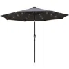 Leisuremod Sierra Outdoor Patio Umbrella With Base In Gray In Black