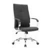Leisuremod Sonora Modern High-back Leather Office Chair In Black