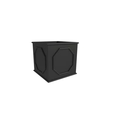 LEISUREMOD SPROUT SERIES CUBIC FIBER STONE PLANTER IN BLACK 10.2 CUBE