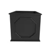 Leisuremod Sprout Series Cubic Fiber Stone Planter In Black 17.7 Cube In Black