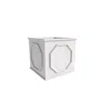 Leisuremod Sprout Series Cubic Fiber Stone Planter In White 12.6 Cube In White