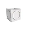 Leisuremod Sprout Series Cubic Fiber Stone Planter In White 15 Cube In White