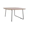 Leisuremod Square Coffee Table With Wood Top And Powder Coated Iron Frame In Brown