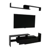 Leisuremod Surrey Modern Tv Stand With Mdf Shelves And Bookcase In Black