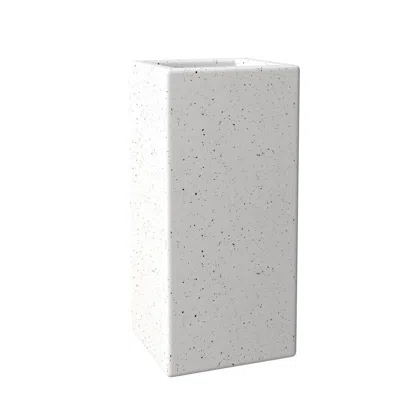 LEISUREMOD TERRA SERIES POLY STONE PLANTER IN DOTTED WHITE 7.9" X 7.9" 19.7" HIGH
