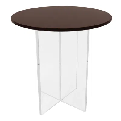 Leisuremod Valore Collection Acrylic Coffee Table With Walnut Top In Brown