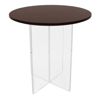 LEISUREMOD VALORE COLLECTION ACRYLIC COFFEE TABLE WITH WALNUT TOP