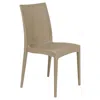Leisuremod Weave Mace Indoor/outdoor Armless Dining Chair In Taupe In Brown