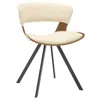 Leisuremod Wooden Dining Chair Modern Style Nymia Collection Walnut Color In Beige In White