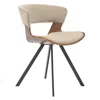 Leisuremod Wooden Dining Chair Modern Style Nymia Collection Walnut Color In Light Brown In Neutral