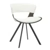 Leisuremod Wooden Dining Chair Modern Style Nymia Collection Walnut Glazed Color In White In Black