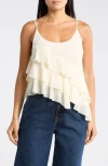 Leith Ruffle Asymmetrical Chiffon Cami