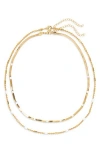 Leith 2-pack Assorted Enamel & Chain Necklaces In Gold