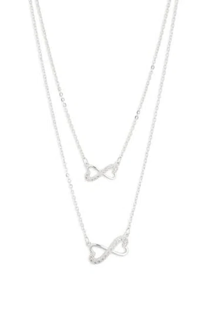 Leith 2-pack Cz Infinity Pendant Necklace In Clear- Silver