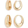 Leith 2-pack Assorted Puffy Oval Earrings In Purple