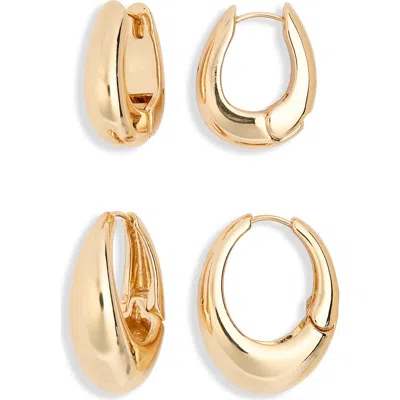 Leith 2-pack Assorted Puffy Oval Earrings In Purple
