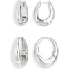 Leith 2-pack Assorted Puffy Oval Earrings In Metallic