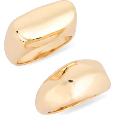 Leith 2-pack Assorted Signet Rings In Gold