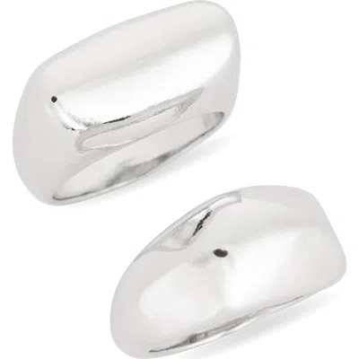 Leith 2-pack Assorted Signet Rings In Metallic