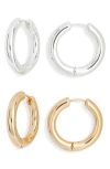 Leith 2-pack Hoop Earrings In Metallic