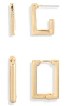 Leith 2-pack Rectangle Earrings In Gold