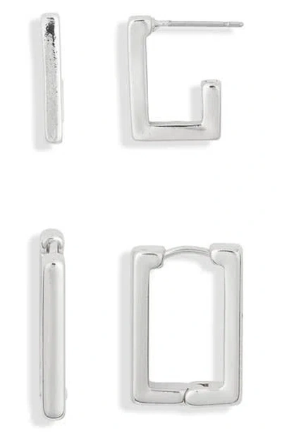 Leith 2-pack Rectangle Earrings In Metallic