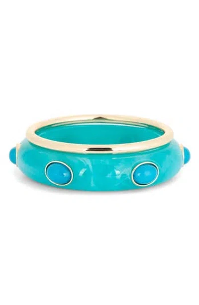 Leith 2-pack Resin & Metal Bangle Bracelets In Blue