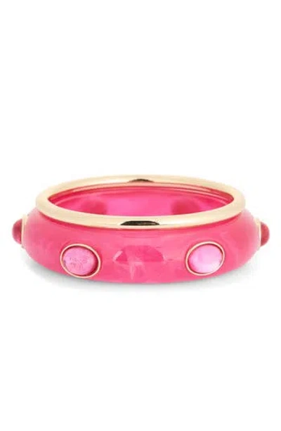 Leith 2-pack Resin & Metal Bangle Bracelets In Pink
