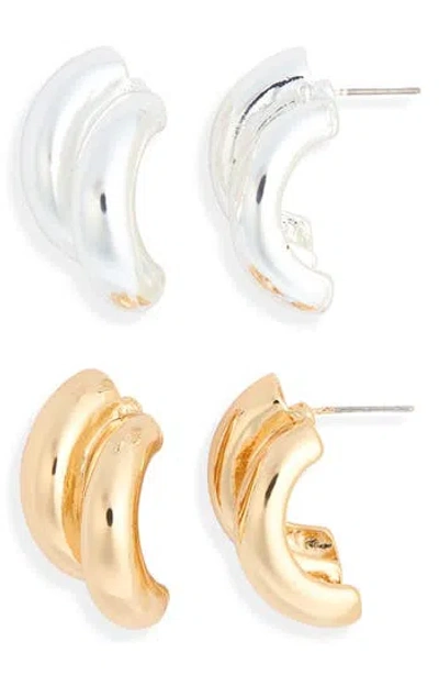 Leith 2-pack Ridged Stud Earrings In Multi