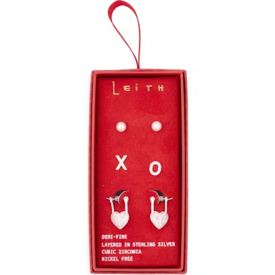 Leith 3-pack Assorted Valentine's Day Earrings In Multi