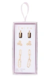 Leith 3-pack Cherry Assorted Earrings In Gold