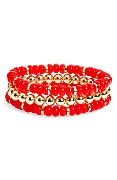 Leith 3-pack Glass & Metal Bead Bracelet