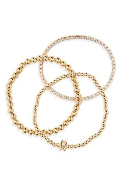 LEITH LEITH 3-PACK INITIAL BEAD BRACELET