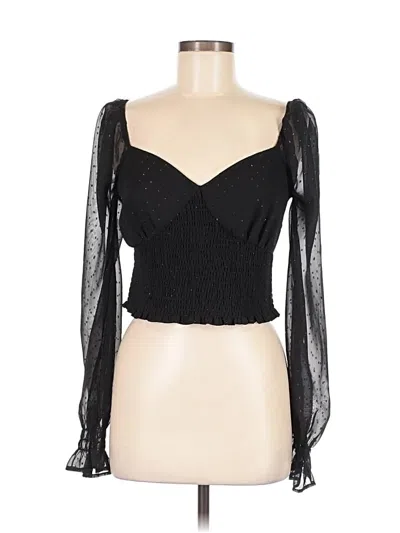 Pre-owned Leith 3/4 Sleeve Blouse In Black